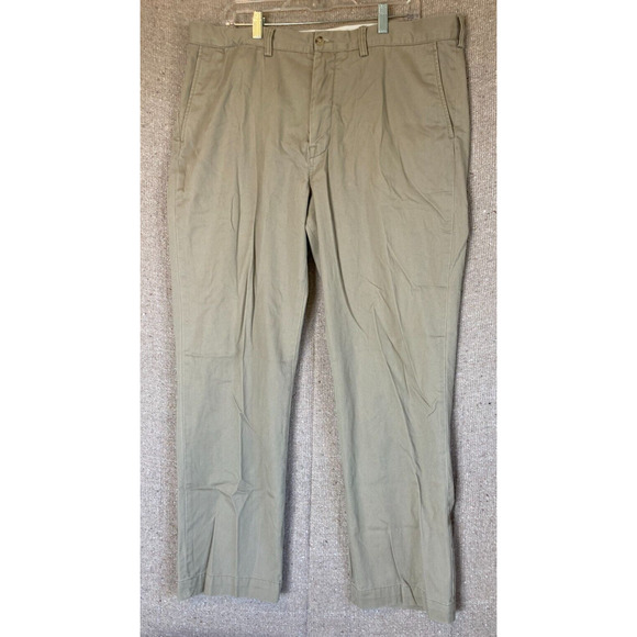 Polo Ralph‎ Lauren Chino Pants Mens 38x32 Brown Cotton Flat Front Preppy Casual - Picture 1 of 9